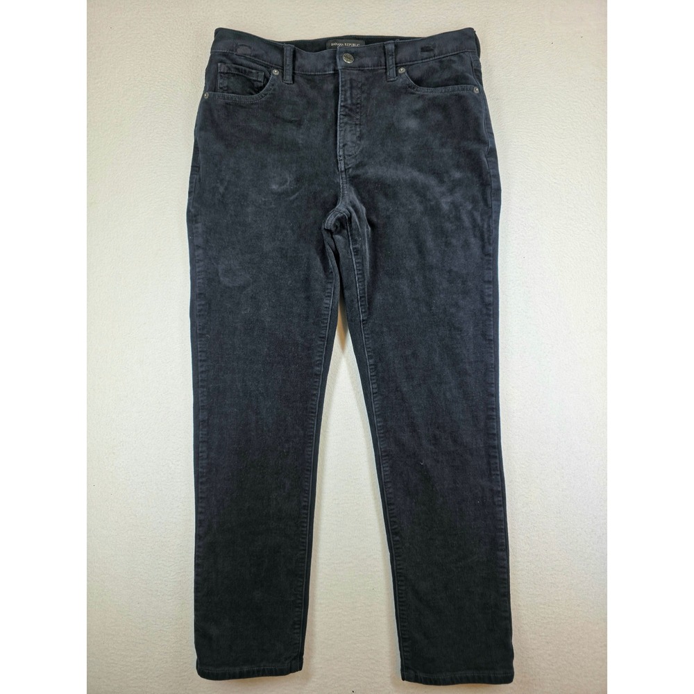 Banana Republic Corduroy Pants Womens 28/6 High Rise Slim Navy Blue Stretch
